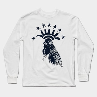 crowned rooster illustration Long Sleeve T-Shirt